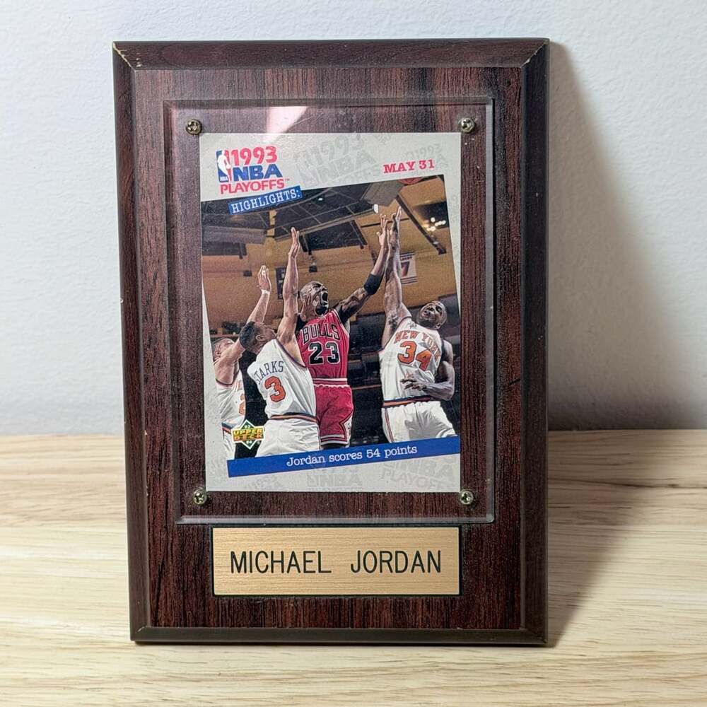Upper Deck Michael Jordan 1993 NBA Playoffs Highlights Card Plaque